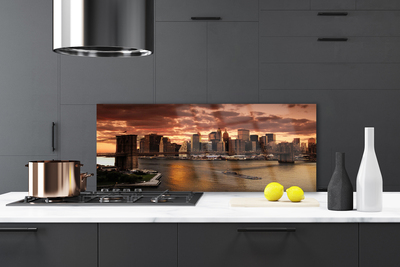 Painel vidro cozinha Ponte do Brooklyn