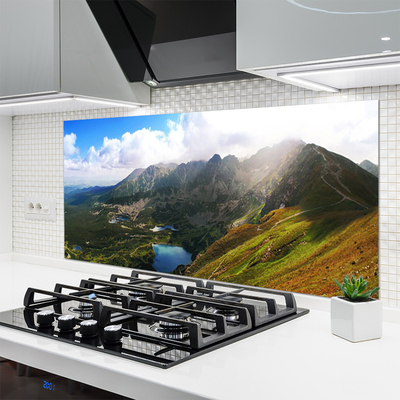 Painel vidro cozinha Paisagem de prados de montanhas