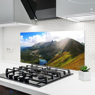 Painel vidro cozinha Paisagem de prados de montanhas