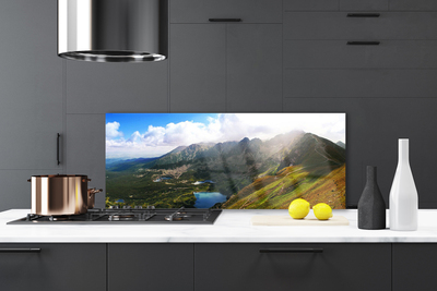 Painel vidro cozinha Paisagem de prados de montanhas