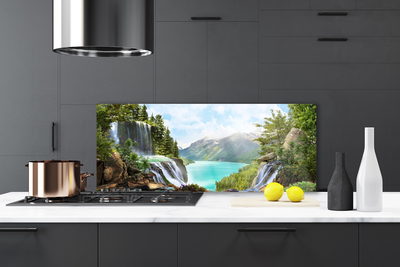 Painel vidro cozinha Montanhas da Cachoeira da Baía
