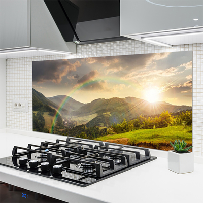 Painel cozinha Pôr do sol nas montanhas Meadow