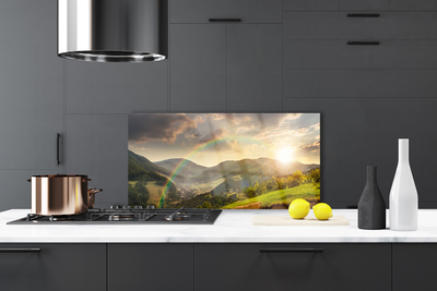 Painel cozinha Pôr do sol nas montanhas Meadow