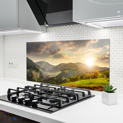 Painel cozinha Pôr do sol nas montanhas Meadow