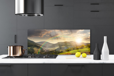 Painel cozinha Pôr do sol nas montanhas Meadow