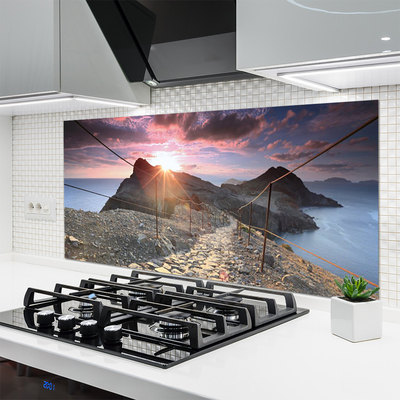 Painel vidro cozinha Caminho das Montanhas Penhasco Oeste