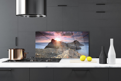 Painel vidro cozinha Caminho das Montanhas Penhasco Oeste