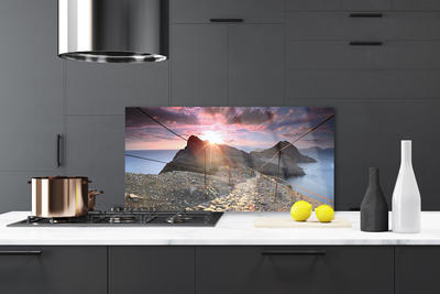 Painel vidro cozinha Caminho das Montanhas Penhasco Oeste