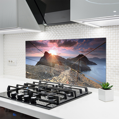 Painel vidro cozinha Caminho das Montanhas Penhasco Oeste