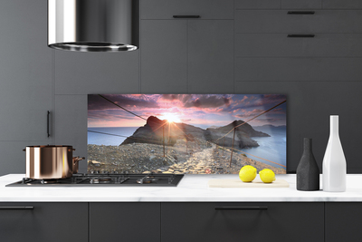 Painel vidro cozinha Caminho das Montanhas Penhasco Oeste