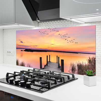 Painel cozinha Píer Sunset Lake