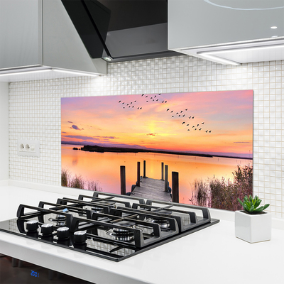 Painel cozinha Píer Sunset Lake