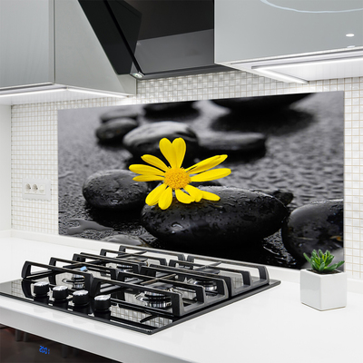 Painel vidro cozinha Spa Flor Amarela Natureza