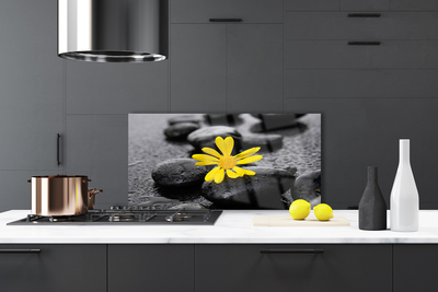 Painel vidro cozinha Spa Flor Amarela Natureza