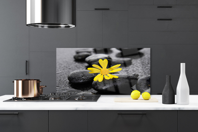 Painel vidro cozinha Spa Flor Amarela Natureza