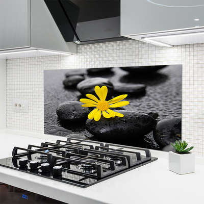 Painel vidro cozinha Spa Flor Amarela Natureza