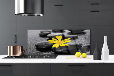 Painel vidro cozinha Spa Flor Amarela Natureza