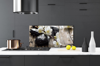 Painel vidro cozinha Flores Frutas Galho