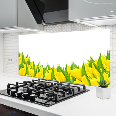Painel vidro cozinha Flores Natureza Tulipas