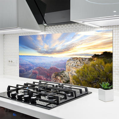Painel vidro cozinha Paisagem das Montanhas do Mar
