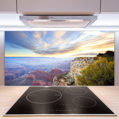 Painel vidro cozinha Paisagem das Montanhas do Mar