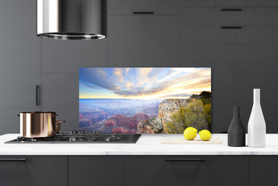 Painel vidro cozinha Paisagem das Montanhas do Mar