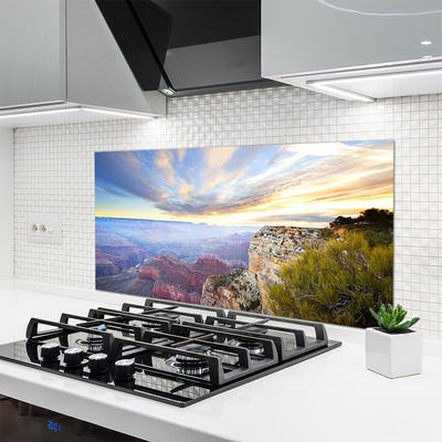Painel vidro cozinha Paisagem das Montanhas do Mar