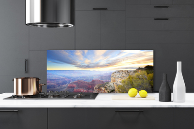 Painel vidro cozinha Paisagem das Montanhas do Mar