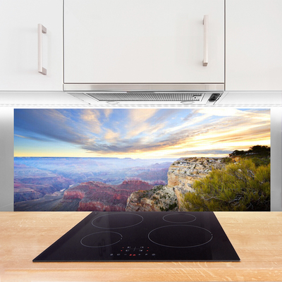 Painel vidro cozinha Paisagem das Montanhas do Mar
