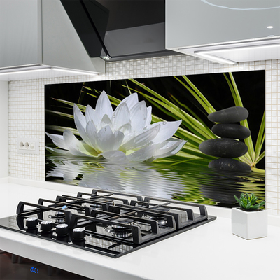 Painel vidro cozinha Flores de nenúfar