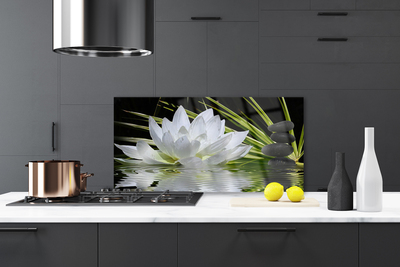 Painel vidro cozinha Flores de nenúfar