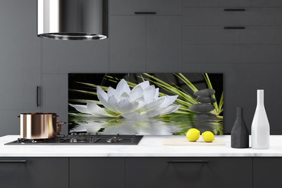 Painel vidro cozinha Flores de nenúfar