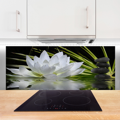 Painel vidro cozinha Flores de nenúfar