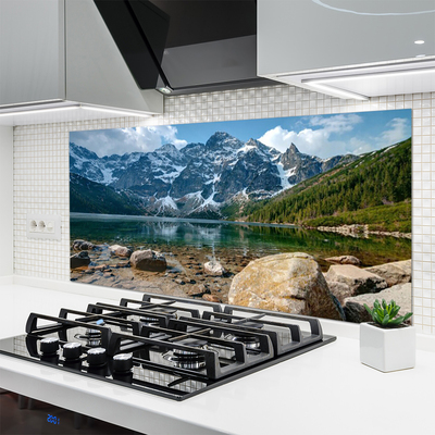 Painel vidro cozinha Montanhas Floresta Lago Tatra Montanhas