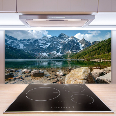 Painel vidro cozinha Montanhas Floresta Lago Tatra Montanhas