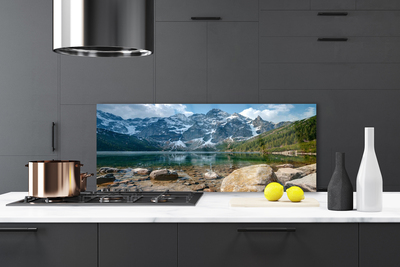 Painel vidro cozinha Montanhas Floresta Lago Tatra Montanhas