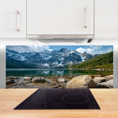 Painel vidro cozinha Montanhas Floresta Lago Tatra Montanhas