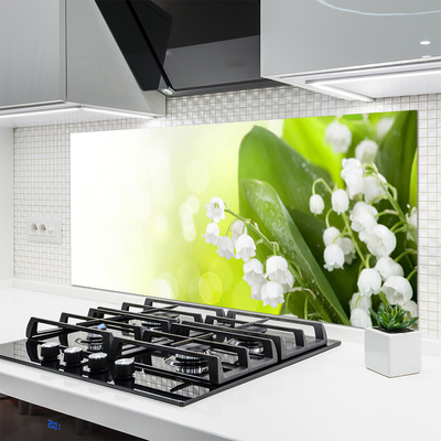 Painel cozinha Lírios do Vale Folhas Flores Prado