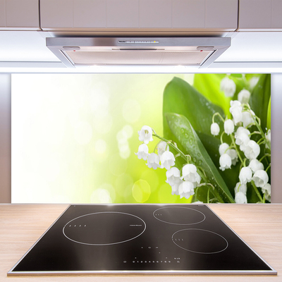 Painel cozinha Lírios do Vale Folhas Flores Prado