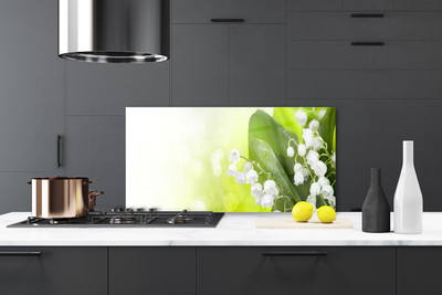 Painel cozinha Lírios do Vale Folhas Flores Prado