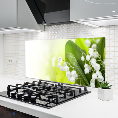 Painel cozinha Lírios do Vale Folhas Flores Prado