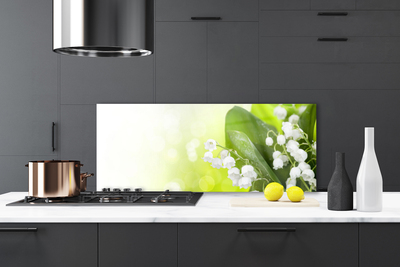 Painel cozinha Lírios do Vale Folhas Flores Prado