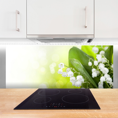 Painel cozinha Lírios do Vale Folhas Flores Prado