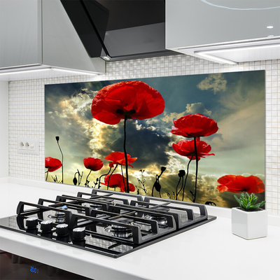 Painel cozinha Papoulas Flores Natureza Planta