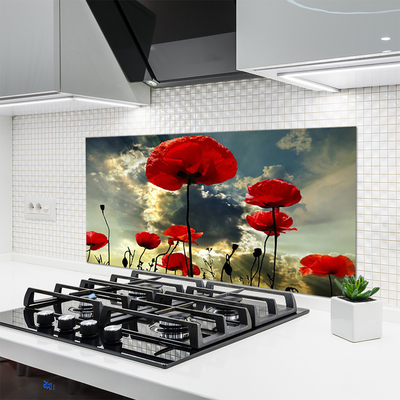 Painel cozinha Papoulas Flores Natureza Planta