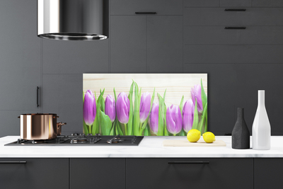 Painel vidro cozinha Tulipas Flores Natureza