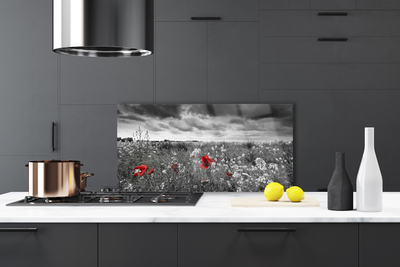 Painel cozinha Paisagem de flores do prado