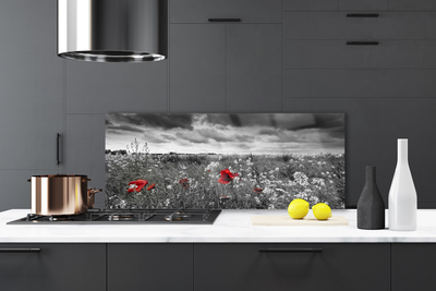 Painel cozinha Paisagem de flores do prado