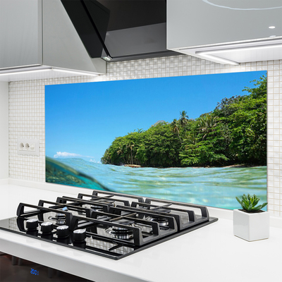 Painel vidro cozinha Paisagem de árvores marinhas