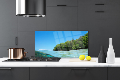 Painel vidro cozinha Paisagem de árvores marinhas